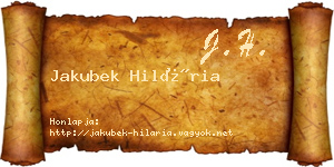 Jakubek Hilária névjegykártya